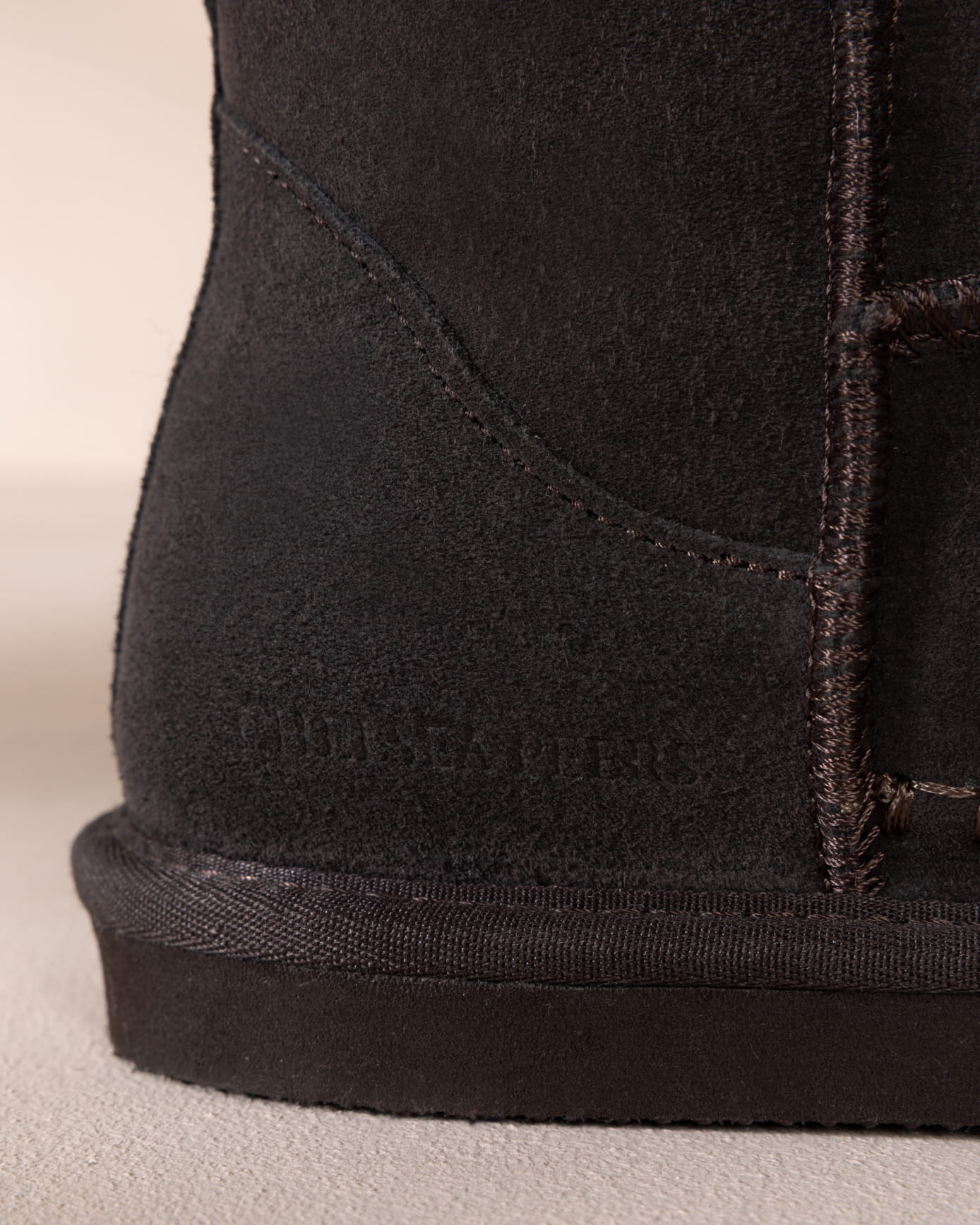Suede Cowhide Mini Boot Slipper - Brown