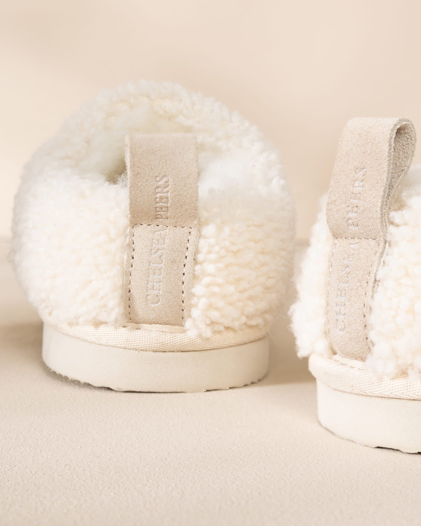 Sheepskin Borg Mule Slippers - Cream