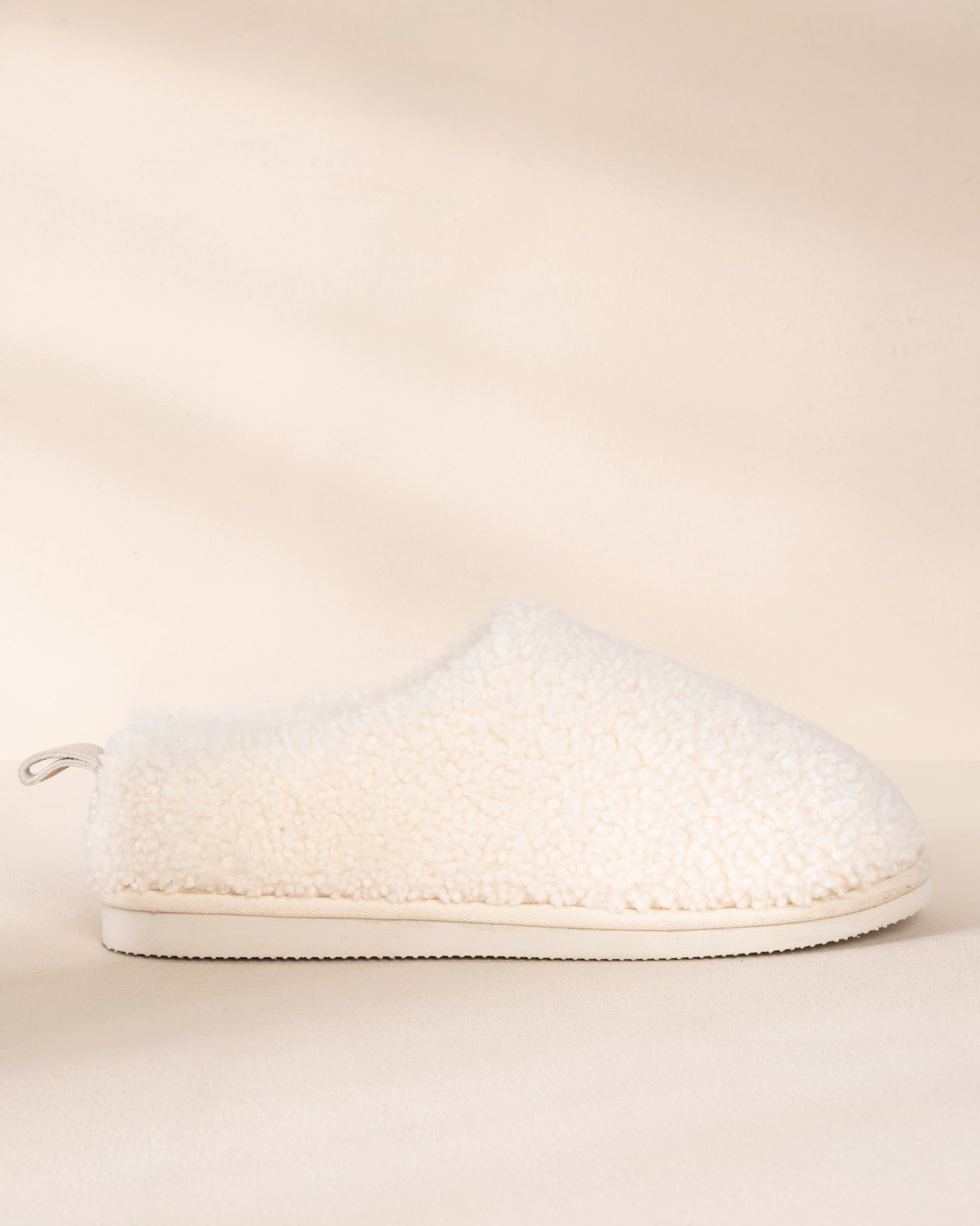Sheepskin Borg Mule Slippers - Cream