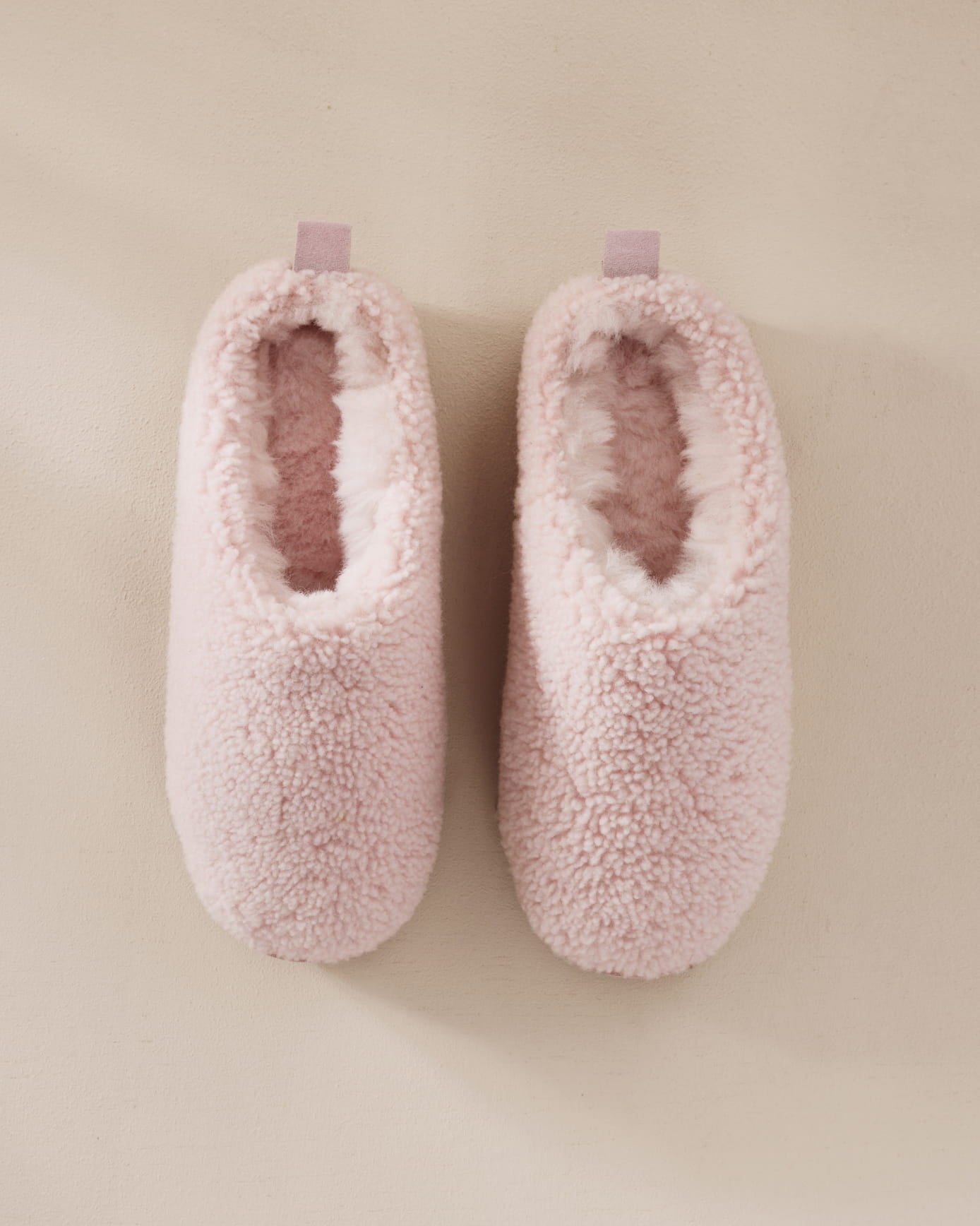 Sheepskin Borg Mule Slippers - Pink