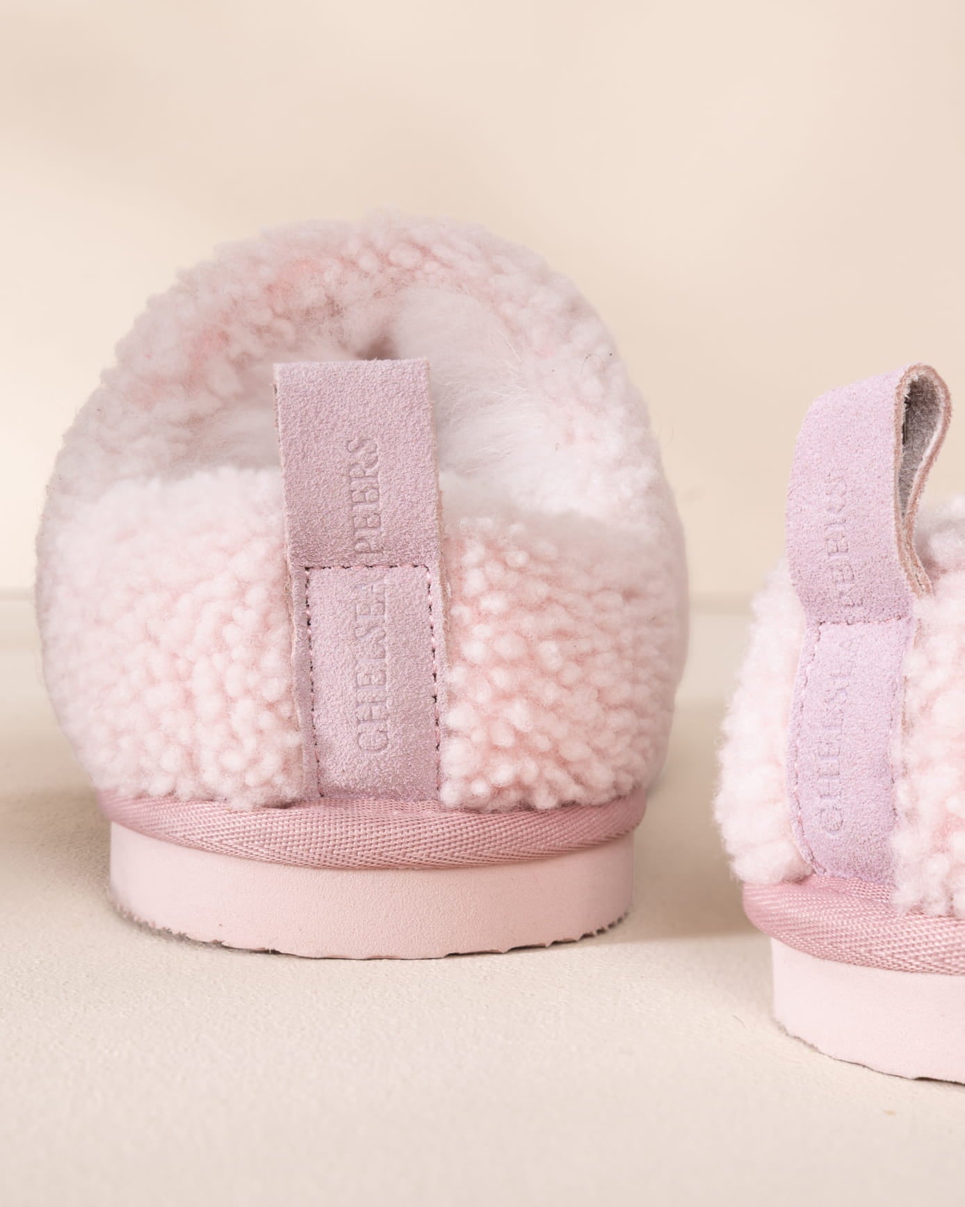 Sheepskin Borg Mule Slippers - Pink