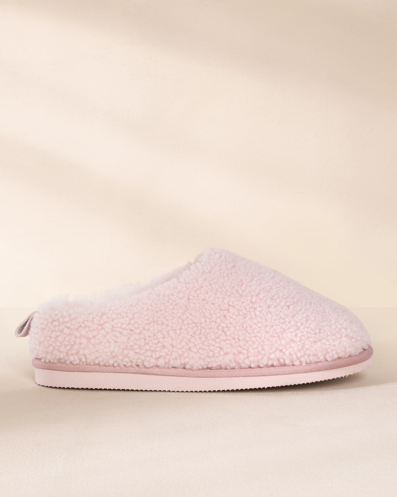 Sheepskin Borg Mule Slippers - Pink