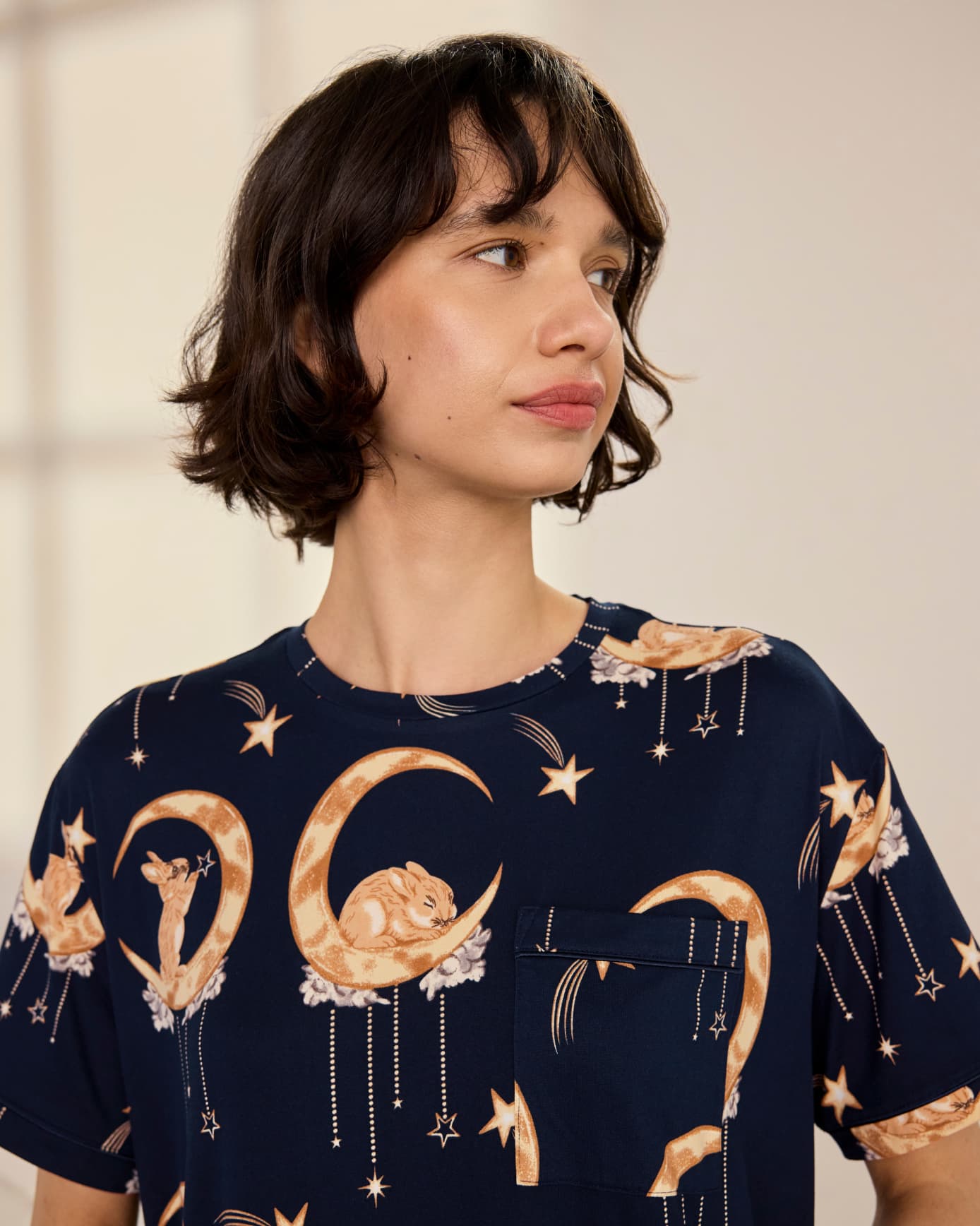 Lunar Bunny Print Nightshirt