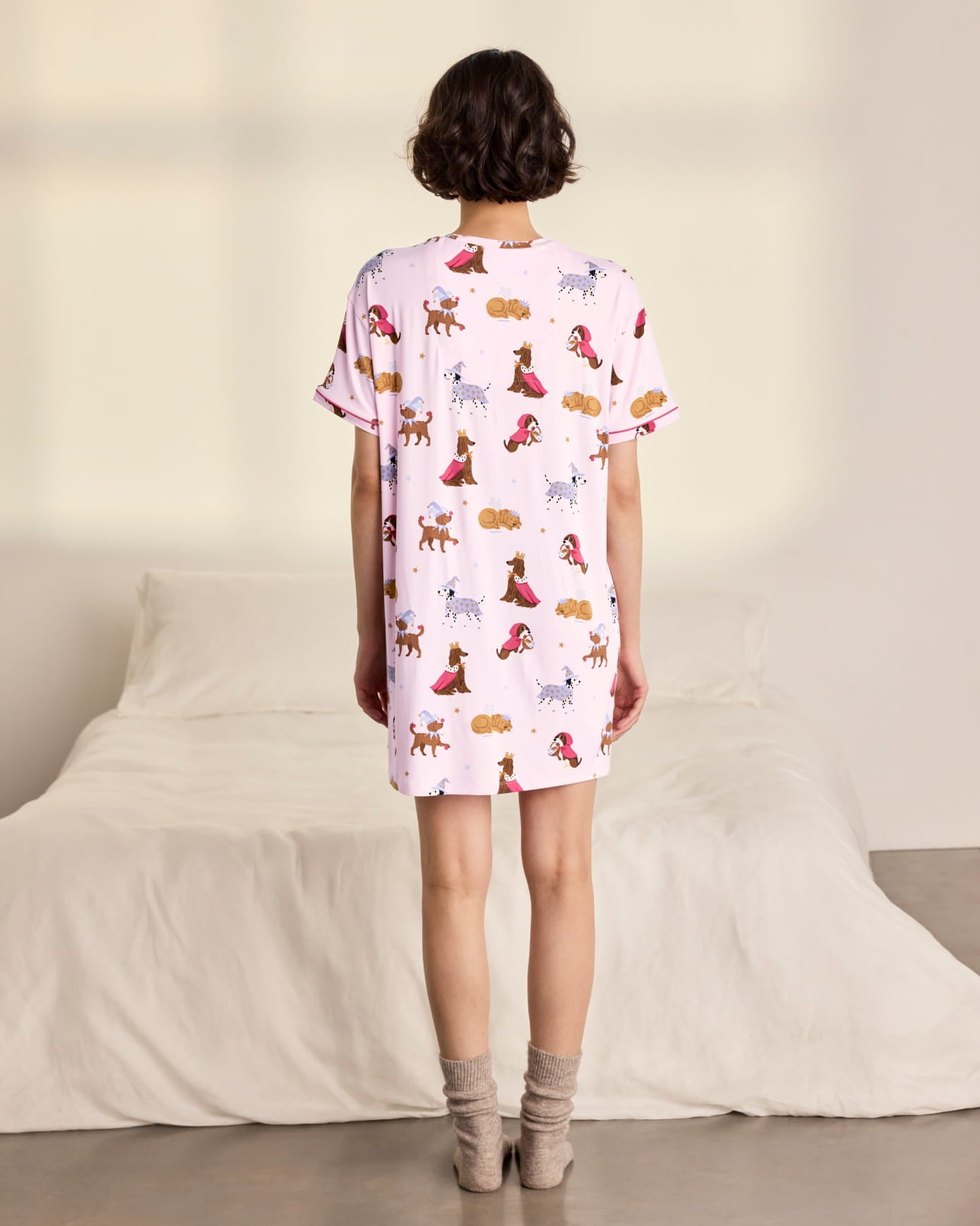 Fairytale Dogs Print Nightshirt