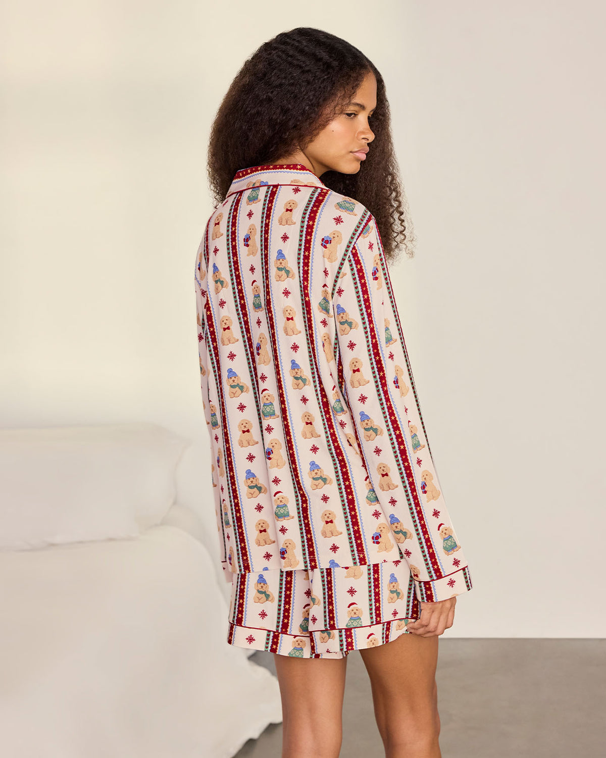 Christmas Chip the Cockapoo Stripe Print Short Pyjama Set