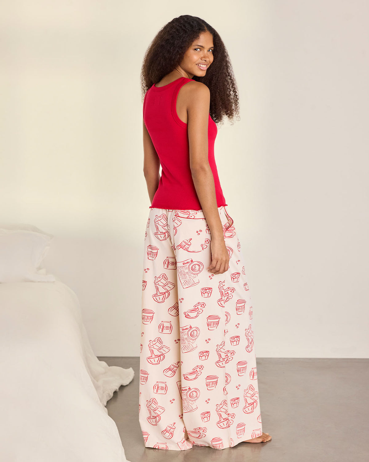 Organic Cotton Coffee Run Print Long Pyjama Set
