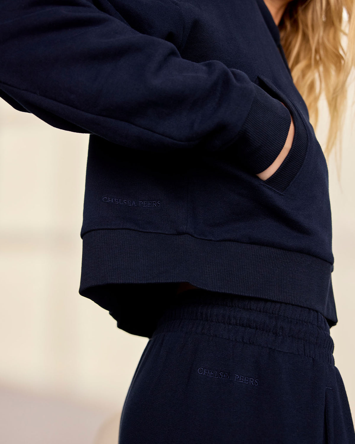 Organic Cotton Cropped Full Zip Hoodie