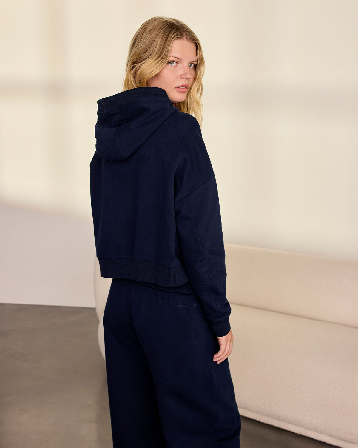 Organic Cotton Cropped Full Zip Hoodie