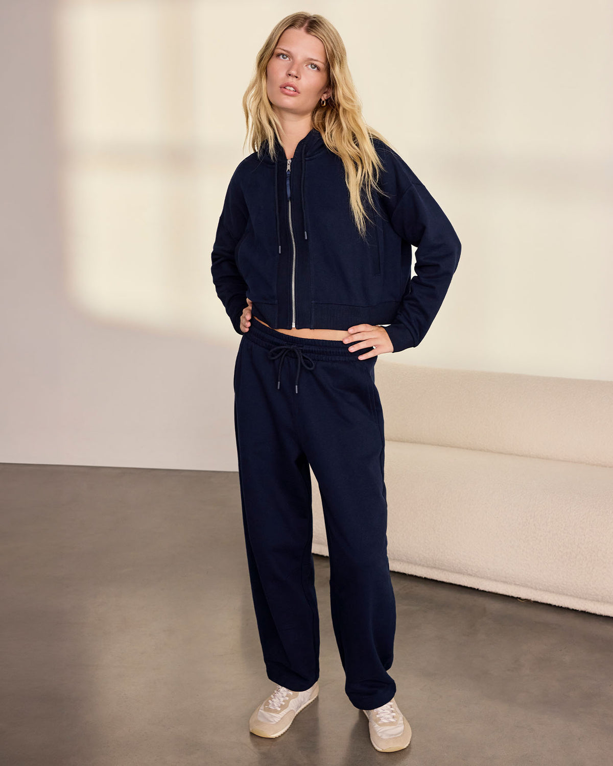Organic Cotton Cropped Full Zip Hoodie