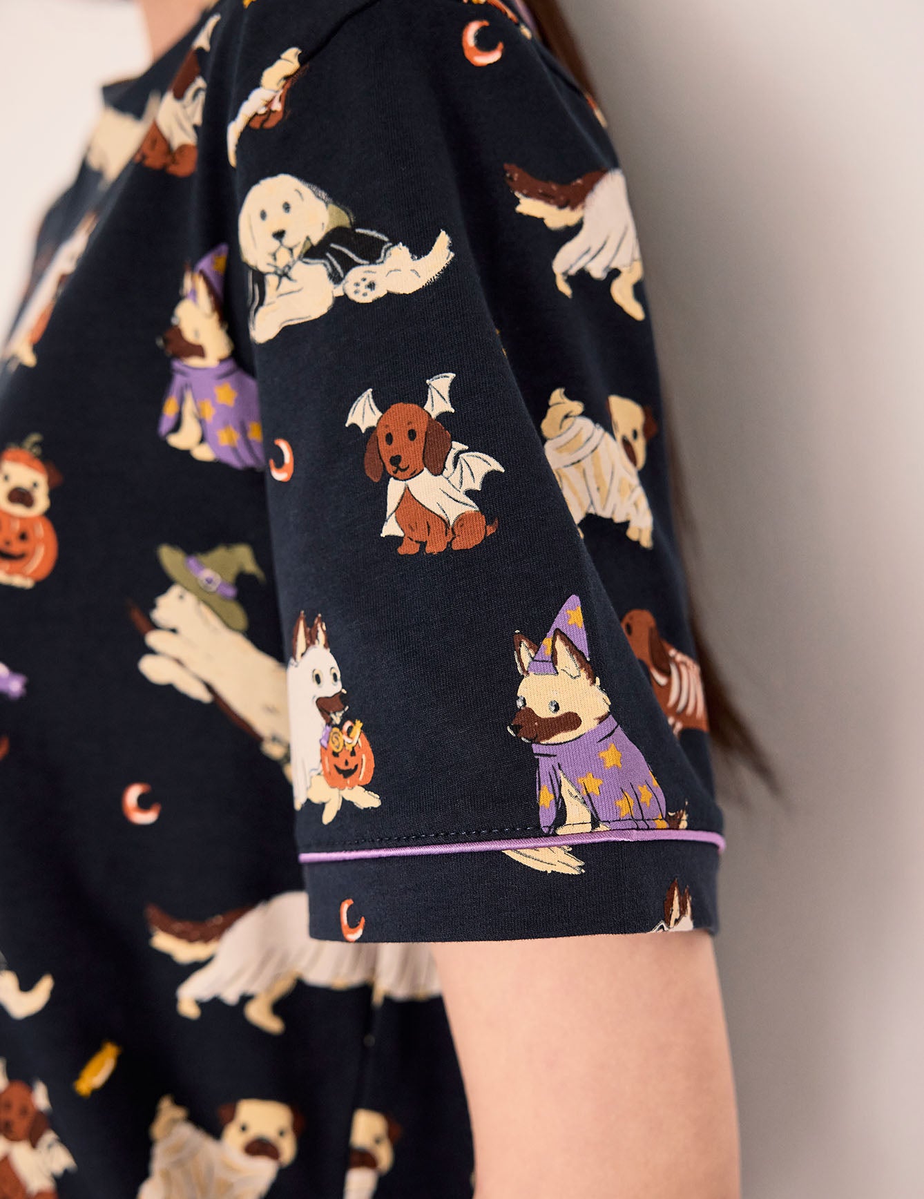Organic Cotton Halloween Dogs Print Short Pyjama Set