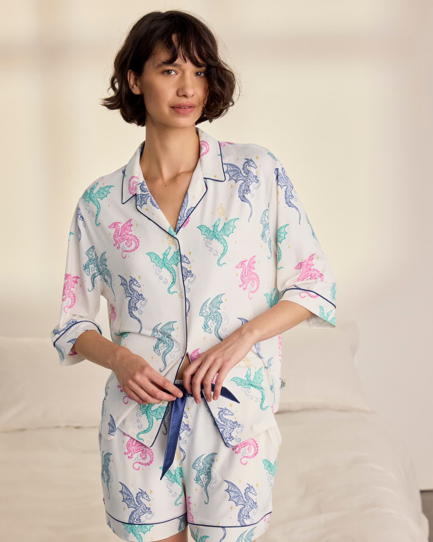 Rainbow Dragon Print Short Pyjama Set