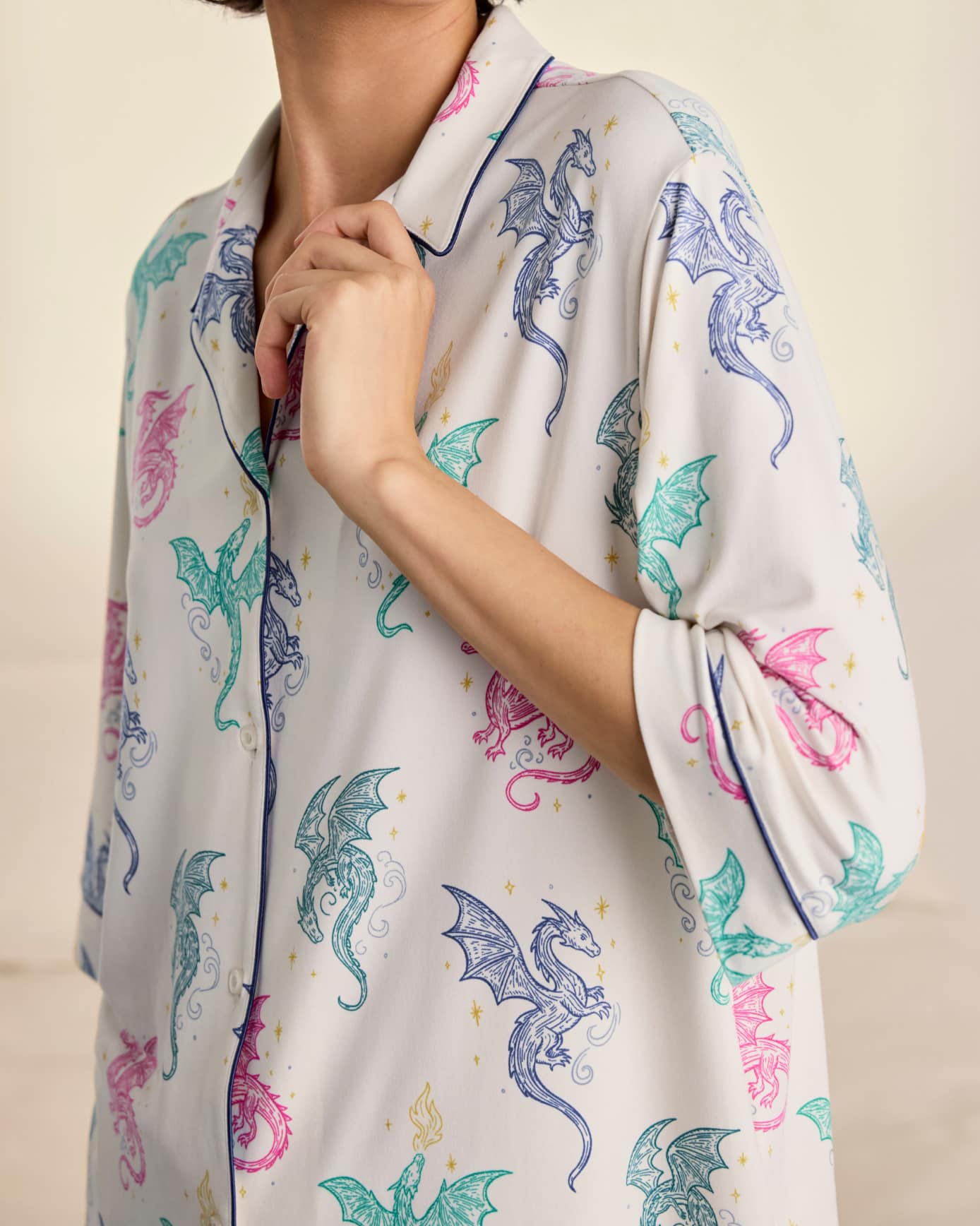 Rainbow Dragon Print Short Pyjama Set