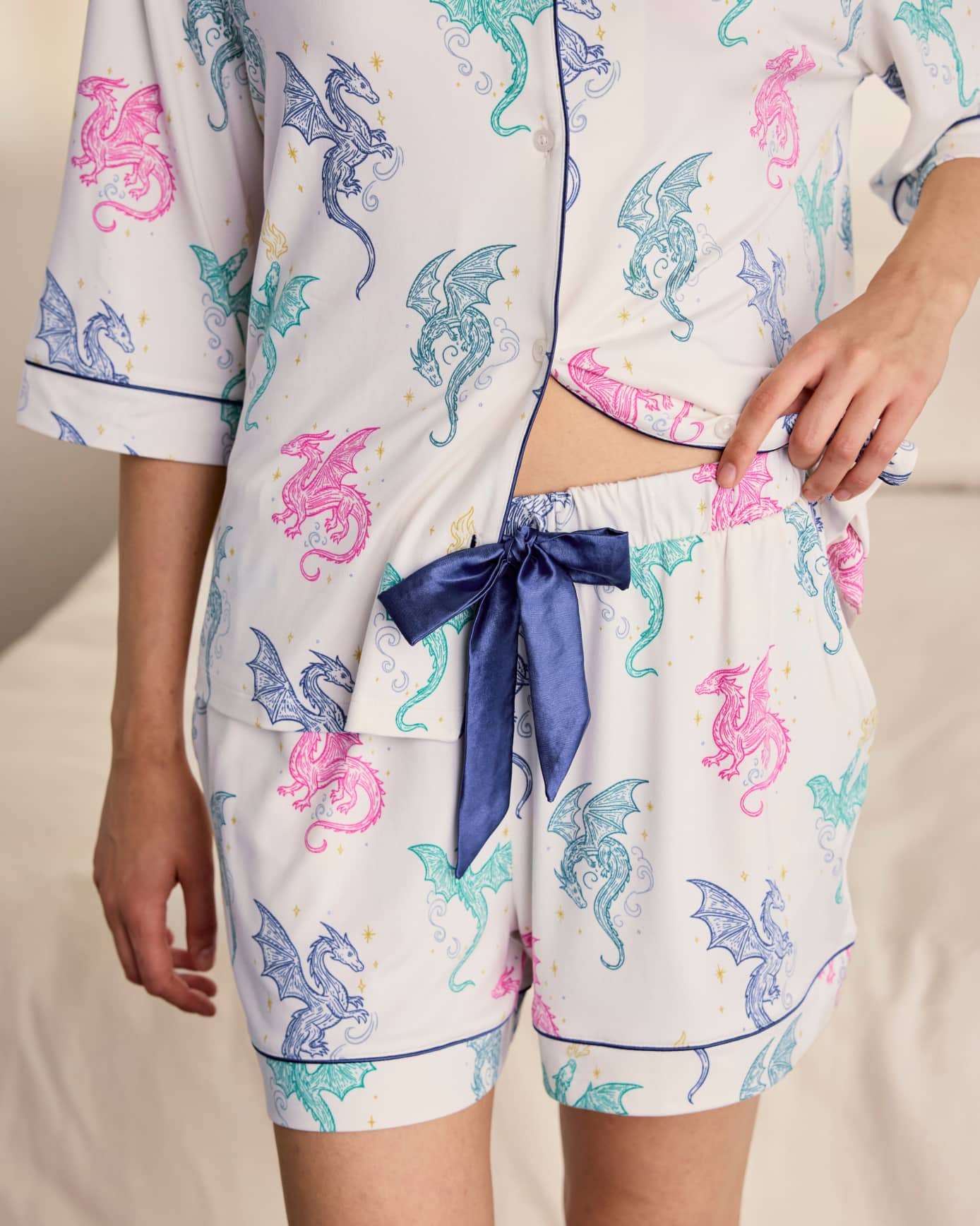 Rainbow Dragon Print Short Pyjama Set