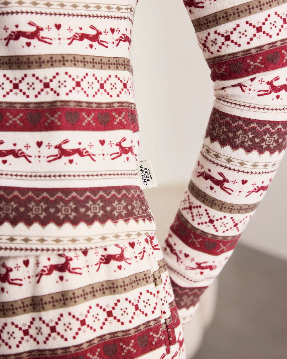 Nordic Hare Print Henley Lounge Top