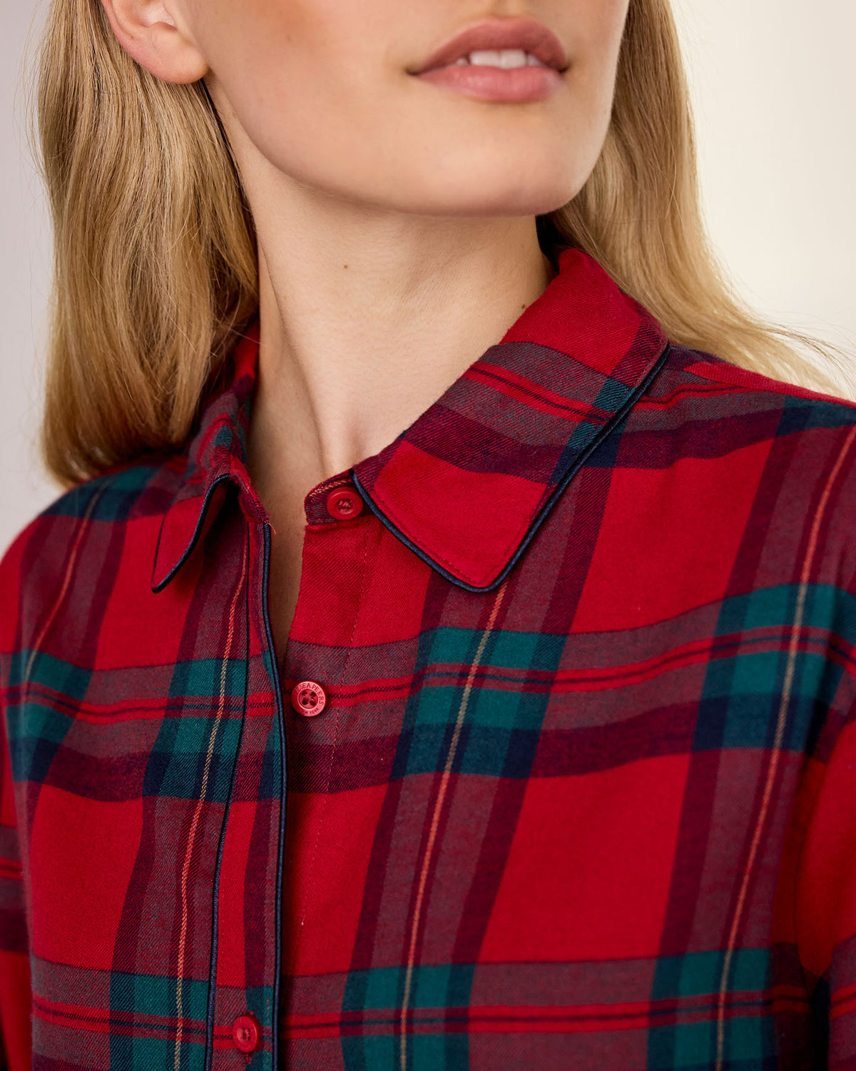 Organic Cotton Embroidered Chip The Cockapoo Tartan Long Pyjama Set
