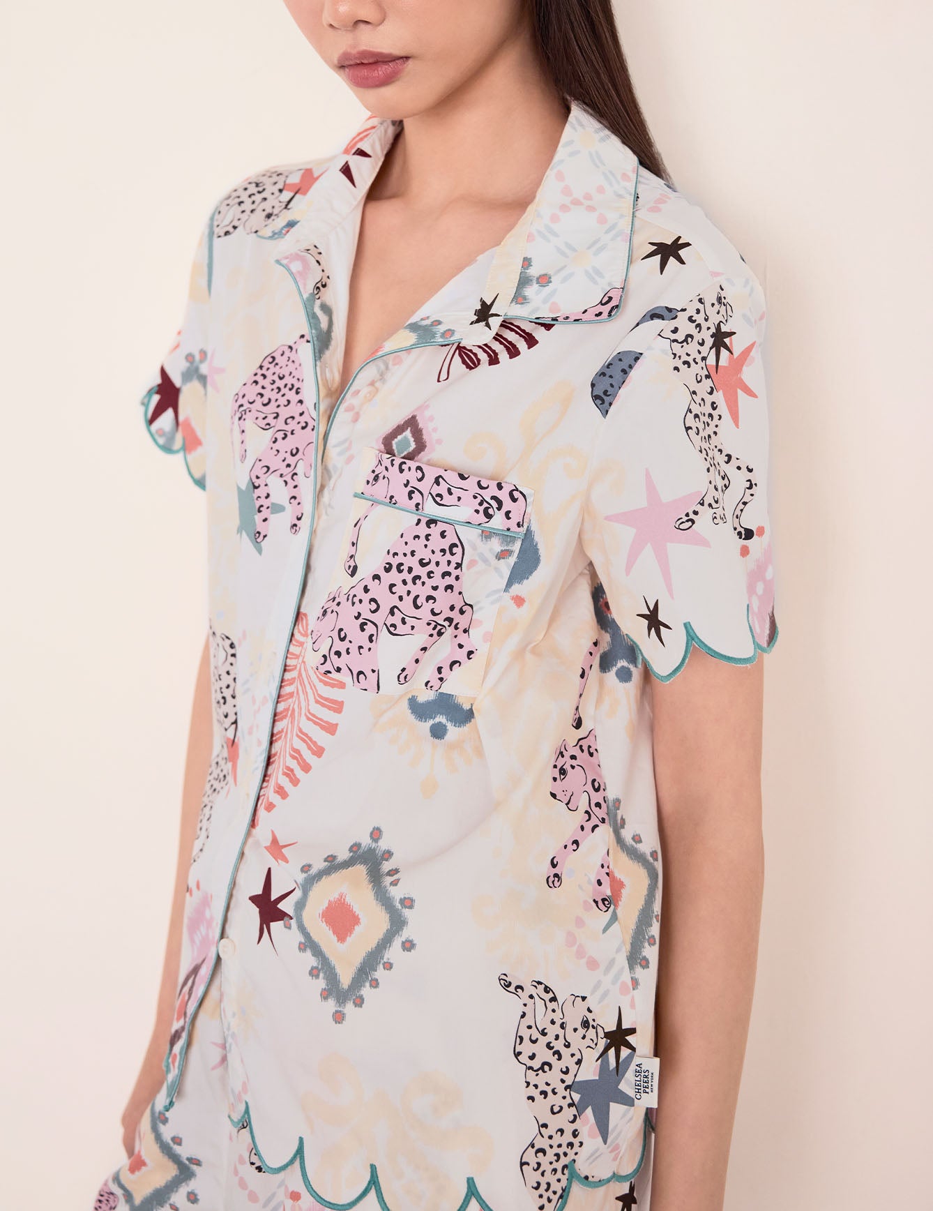 Organic Cotton Bohemian Leopard Print Long Pyjama Set