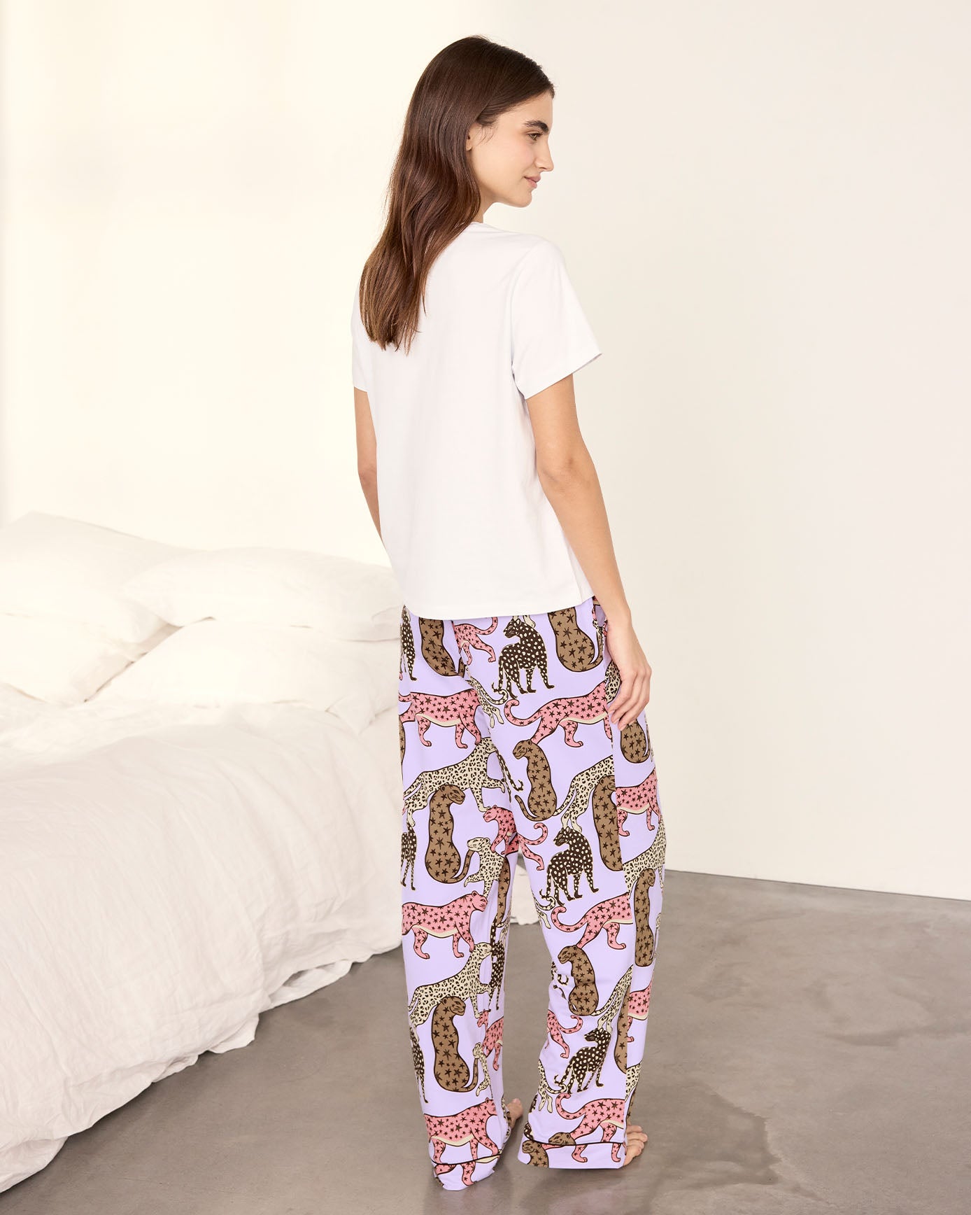Starry Leopard Print Long Pyjama Set