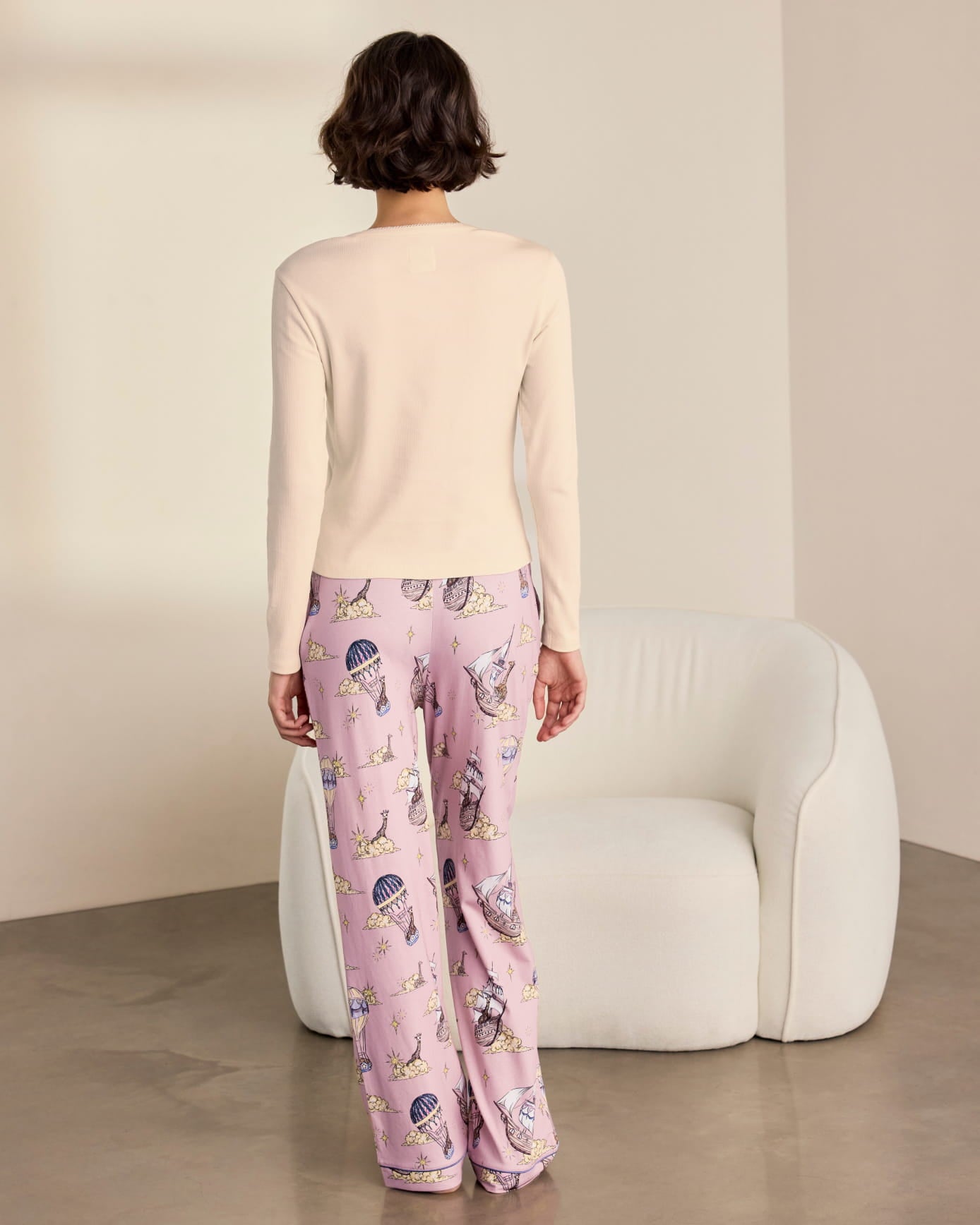 Organic Cotton Giraffe Cloudhopper Print Long Pyjama Set