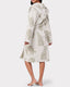 Towelling Cream Leopard Print Dressing Gown