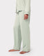 Satin Lace Trim Long Pyjama Set - Sage