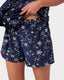 Velour Navy & Silver Foil Star Print Short Pyjama Set