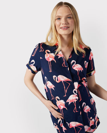 Maternity Flamingo Print Short Pyjama Set