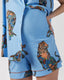 Maternity Lotus Tiger Print Short Pyjama Set - Blue