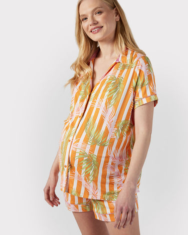 Maternity Palm Stripe Short Pyjama Set