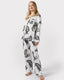 Maternity Organic Cotton Lotus Tiger Print Long Pyjama Set - Cream