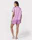 Satin Lace Trim Short Pyjama Set - Lavender
