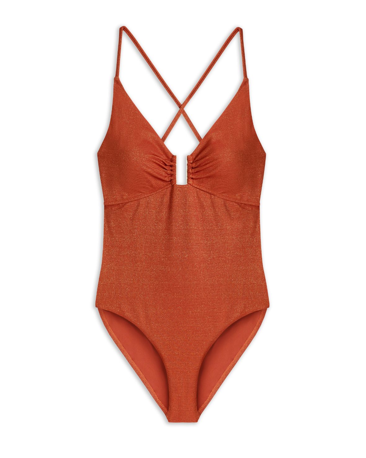 Metallic Lace Up Back Swimsuit