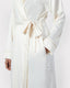 Satin Fringe-Trim Dressing Gown