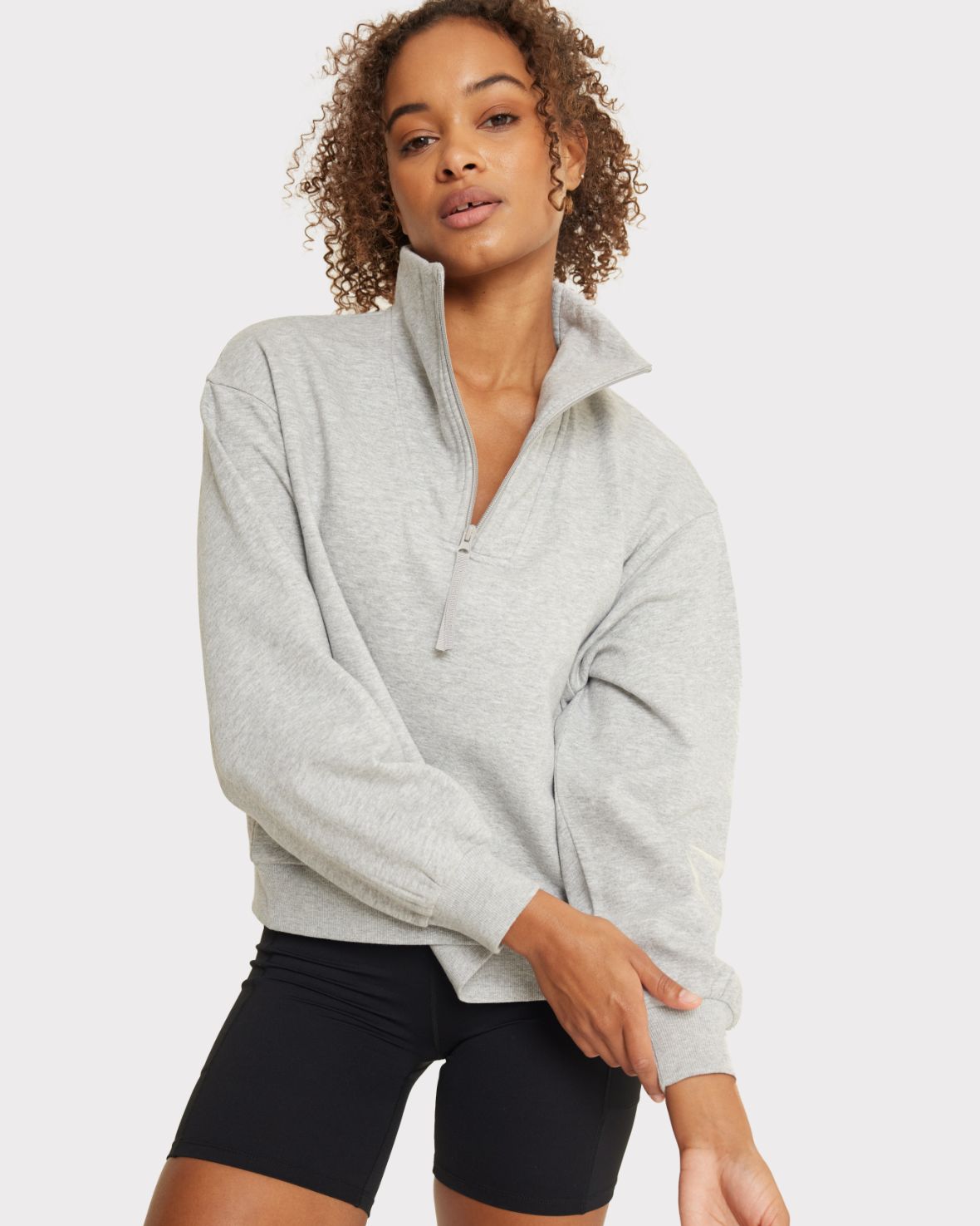 Quarter-Zip Sweatshirt - Grey