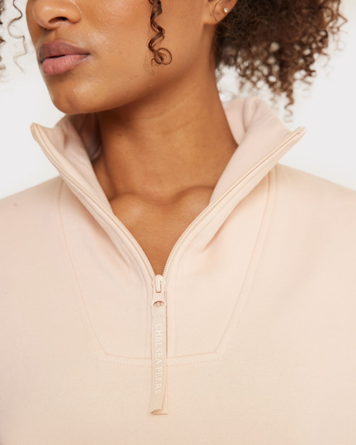 Quarter-Zip Sweatshirt - Pastel Pink