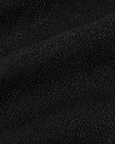 Linen-Blend Embroidered Shirt - Black