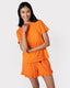 Ribbed Modal Short Pyjama Set - Orange