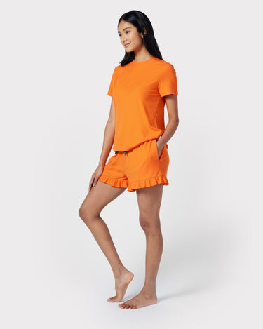 Ribbed Modal Short Pyjama Set - Orange