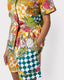 Linen-Blend Fruit Checkerboard Print Short Pyjama Set