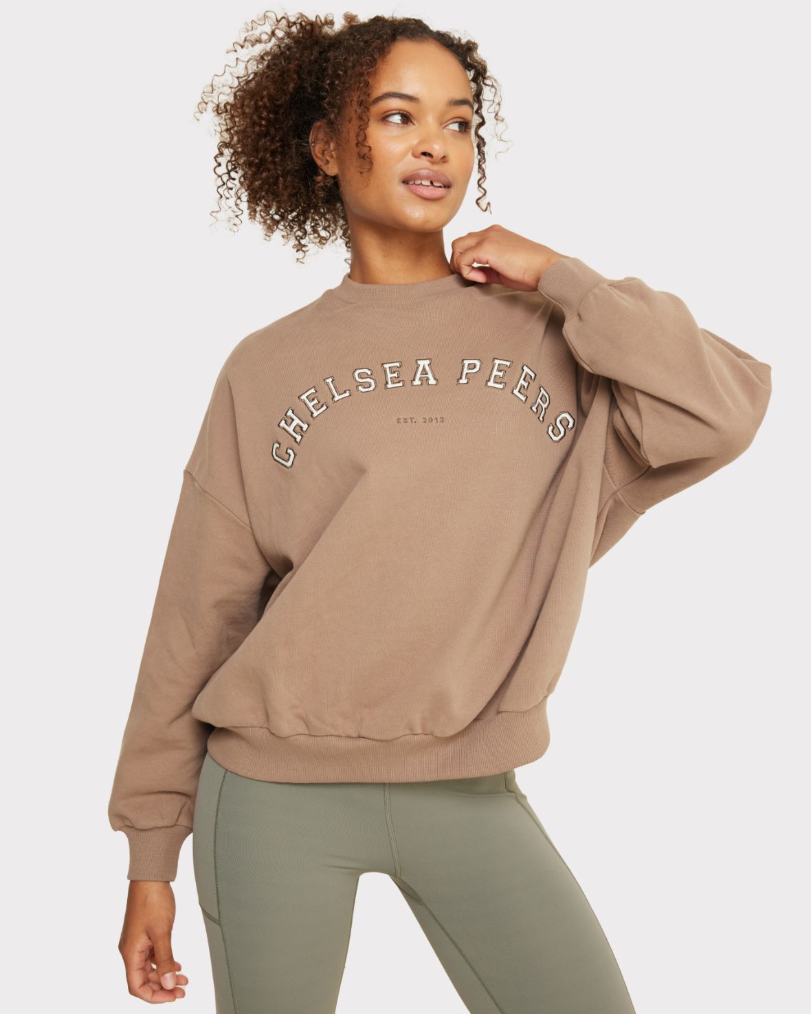 Organic Cotton Logo Embroidered Sweatshirt - Mocha