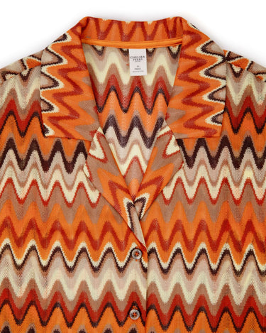 Crochet Woven Stripe Beach Shirt
