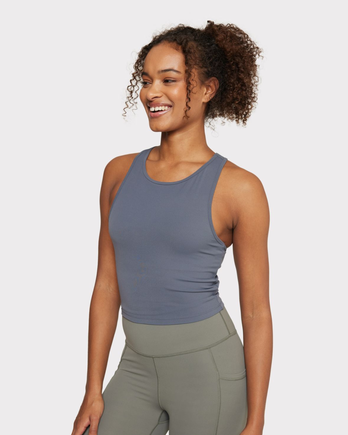 Soft + Stretch Racerback Tank Top - Grey