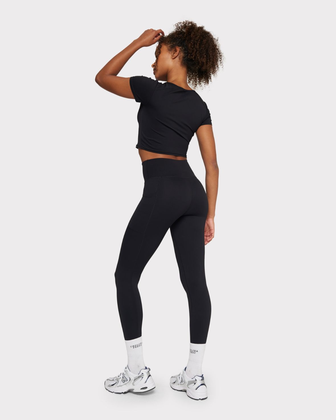 Soft + Stretch Crewneck Crop Top - Black