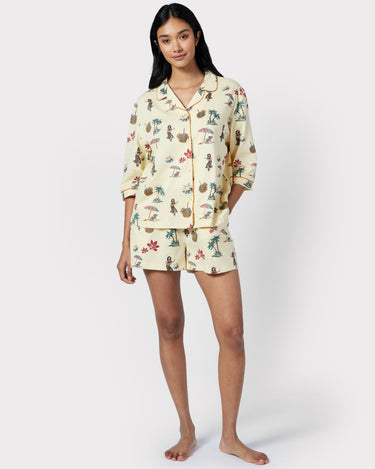 Organic Cotton Hawaii Print Short Pyjama Set