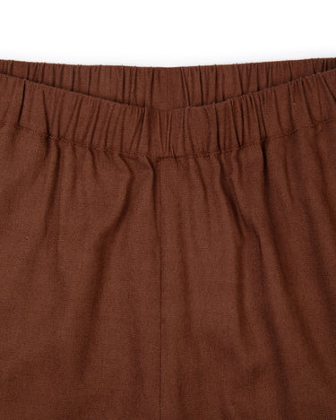 Linen-Blend Shorts - Brown