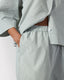 Poplin Micro Stripe Short Sleeve Pyjama Set - Sage & White