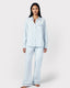Poplin Stripe Long Sleeve Pyjama Shirt - Blue & White