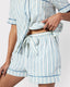 Poplin Stripe Short Pyjama Set - Blue & White