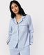 Poplin Stripe Long Pyjama Set - Blue & White