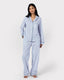Poplin Stripe Long Pyjama Set - Blue & White
