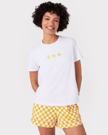 Embroidered Sun Short Pyjamas